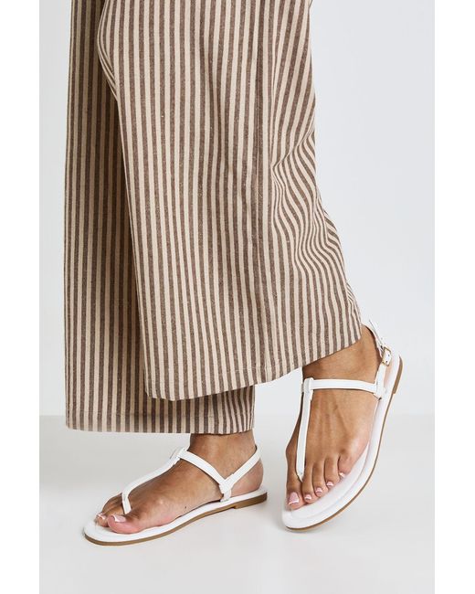 Boohoo Natural Slingback Toe Post Sandals