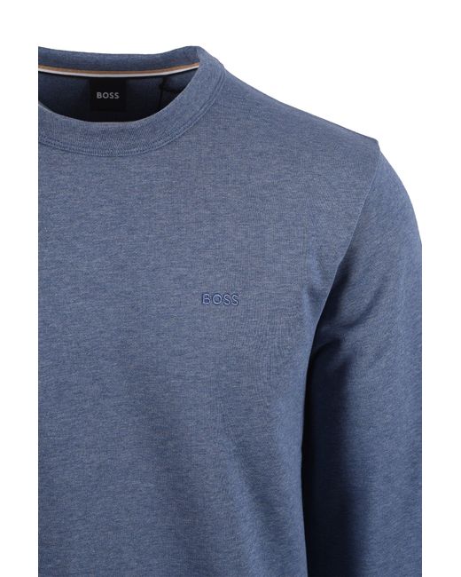 Boss Blue H Sharpe Sweatshirt Open Cotton for men