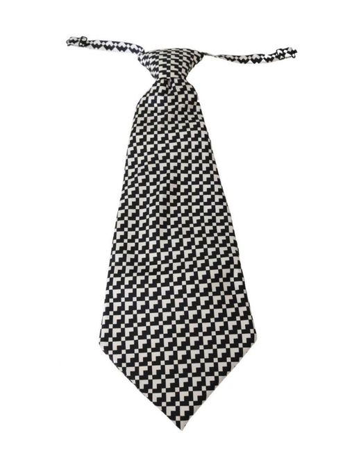 Dolce & Gabbana White Patterned Silk Necktie for men