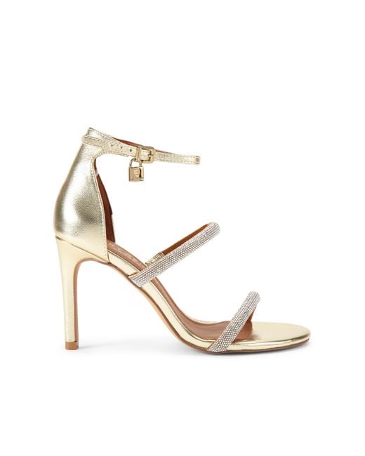 Kurt Geiger Metallic Leather Park Lane Crystal Sandals