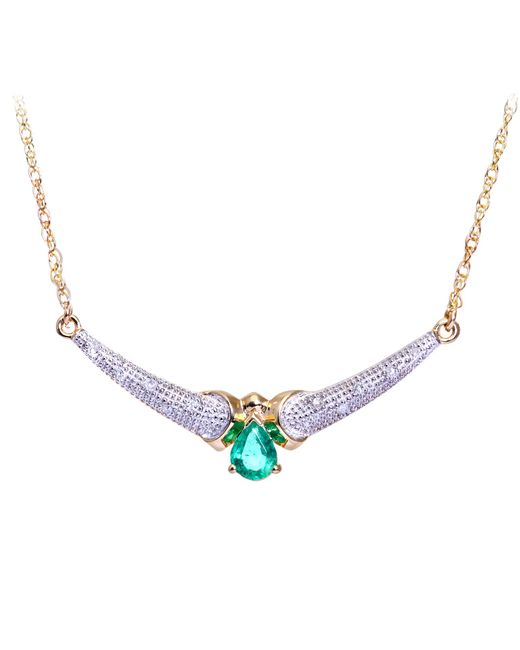 DIAMANT L'ÉTERNEL 9ct Geelgouden Ketting Met Diamanten En Smaragd in het Metallic voor heren