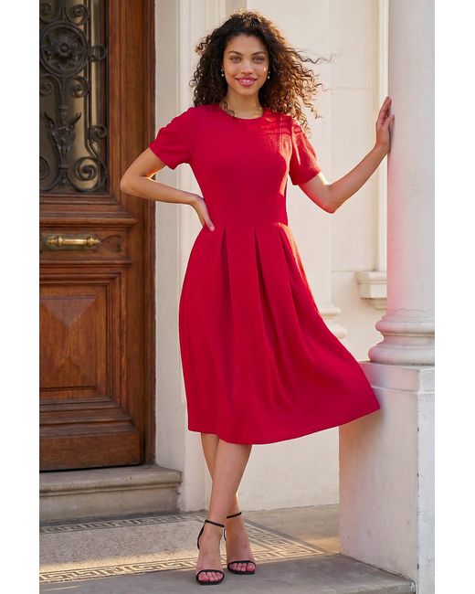 Roman Petite Textured Midi Dress