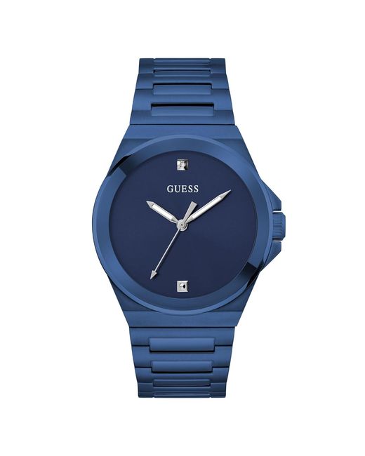 Guess Blue Vinyl Watch Gw0833G1 Stainless Steel for men