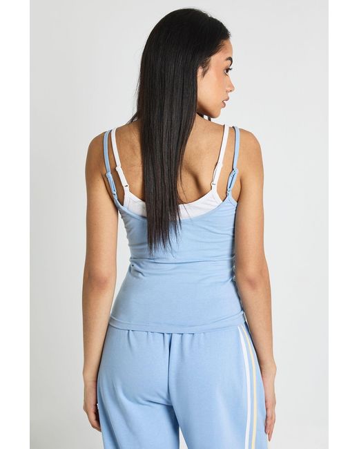 Boohoo Blue Double Layered Cami Vest