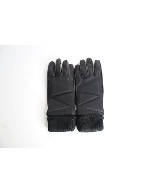 Bottega Veneta Black Zig Zag Two-Tone Gloves