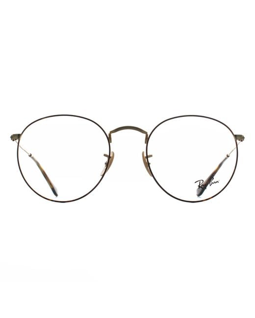 Ray-Ban Brown Round Havana On Rx3447V Metal