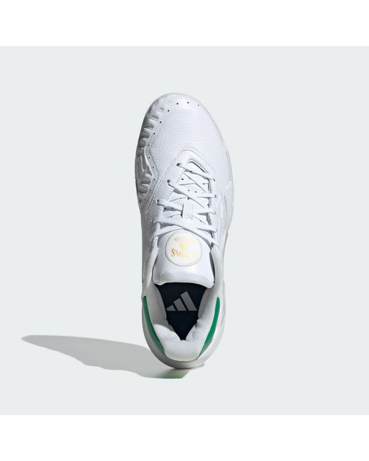 Adidas Originals White Barricade 13 Leather Tennis Shoes for men