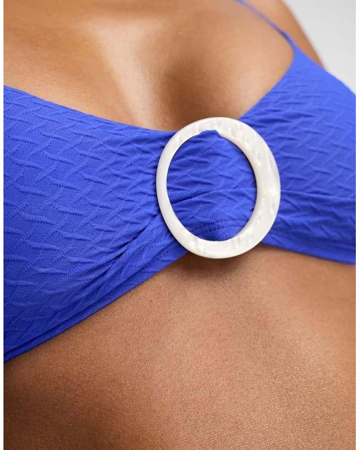 DORINA Blue Sarramea Textured Triangle Bikini Top