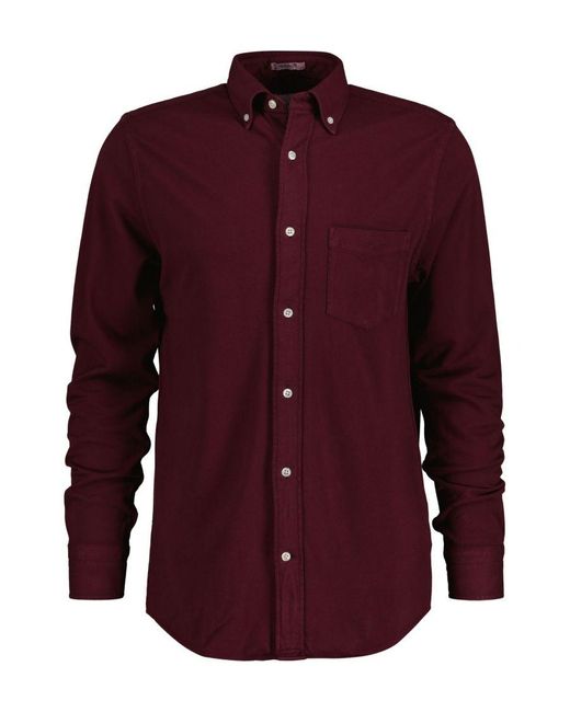 Gant Red Regular Fit Dyed Jersey Pique Shirt for men