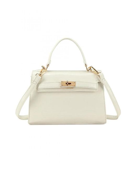 Where's That From White 'Storm' Top Handle Bag With Buckle Detail