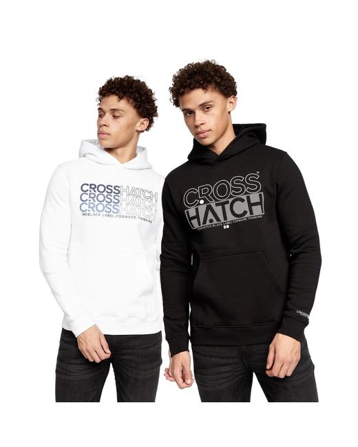 Crosshatch Englow Hoodie (set Van 2) (zwart/wit) in het Black voor heren
