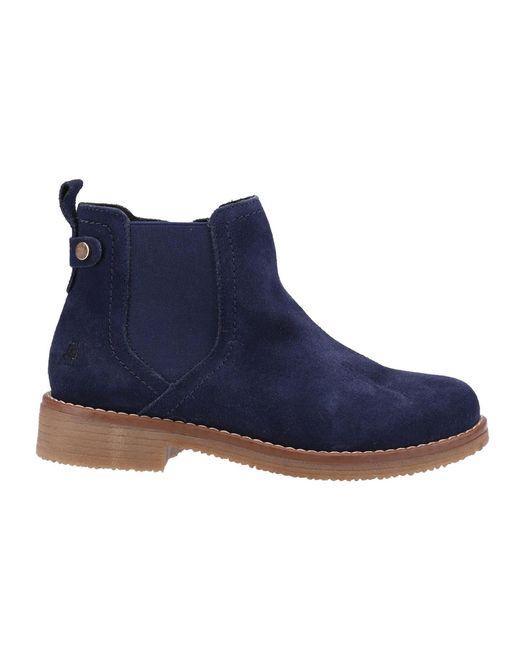 Hush Puppies Blue Maddy Suede Memory Foam Ankle Boots