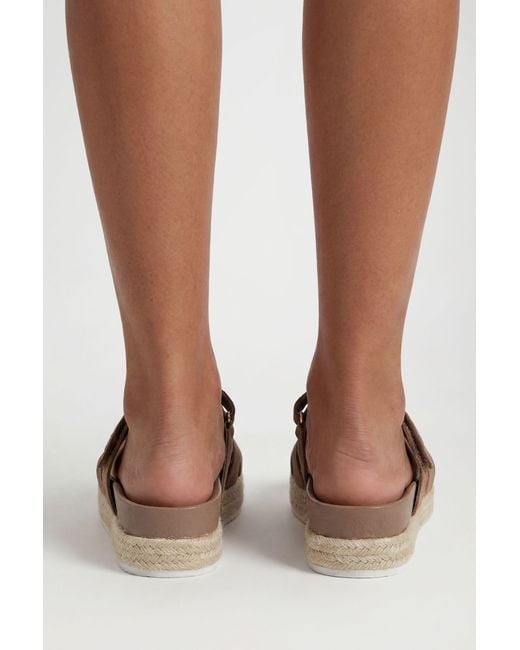Boohoo Brown Cut Out Double Strap Platform Sliders