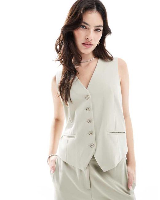 French Connection White Angie Waistcoat Co-Ord