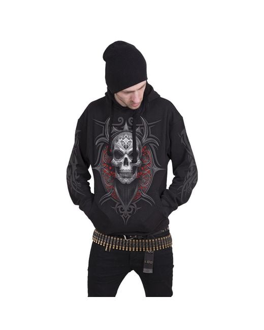 Spiral Black Adult High Priestess Back & Sleeve Print Hoodie Cotton