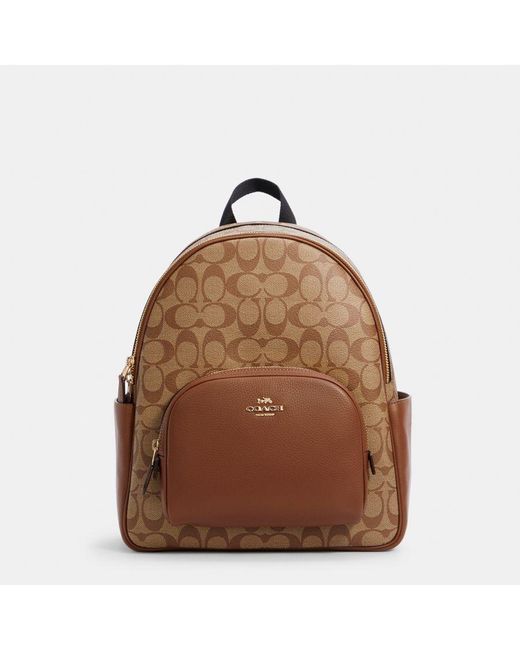 COACH Brown Signature Court Backpack Bag