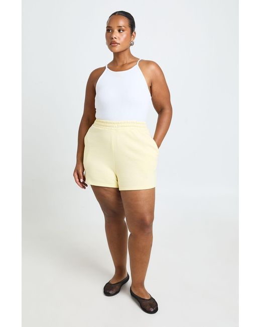 Boohoo White Plus Thick Waist Band Shorts
