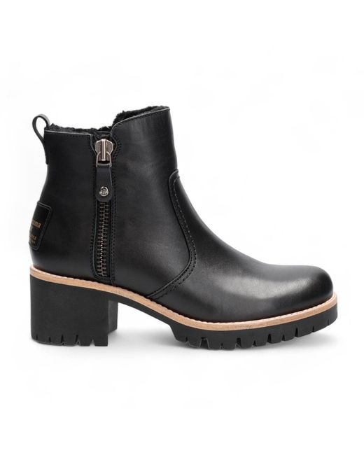 Panama Jack Black Trav B2 Leather Ankle Boots Material_Real_Leather
