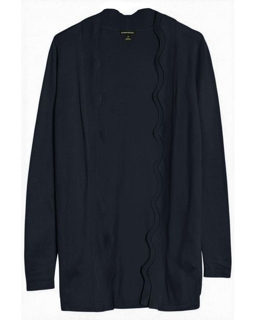Karen Millen Black Scallop Edge Longline Cardigan