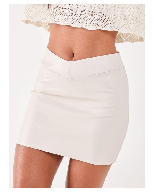 Pink Vanilla White Pu Mini Skirt