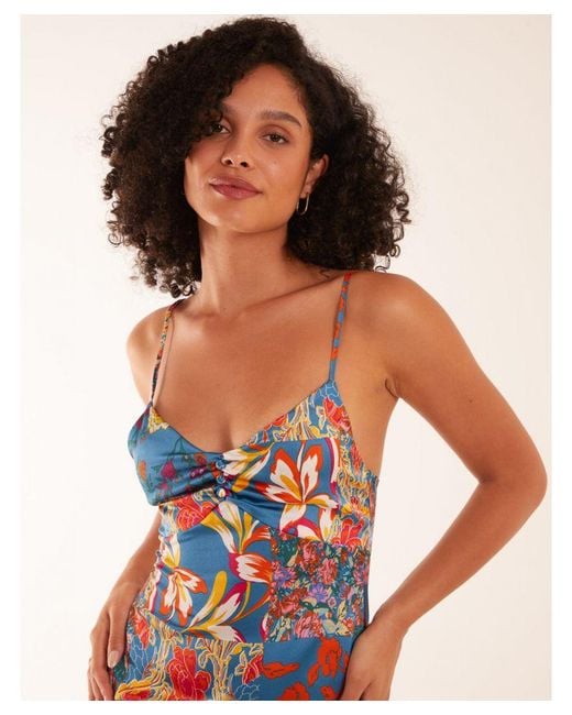 Blue Vanilla Pink Patchwork Cami Dress