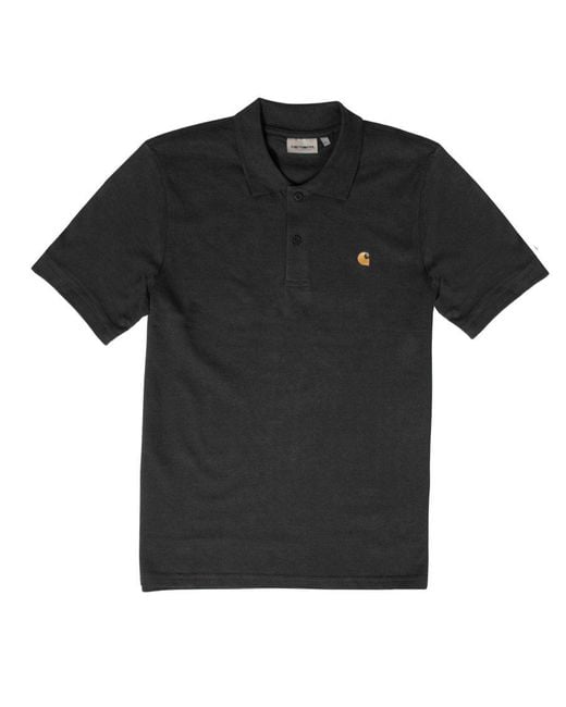 Carhartt Black Cotton Pique Polo Shirt for men