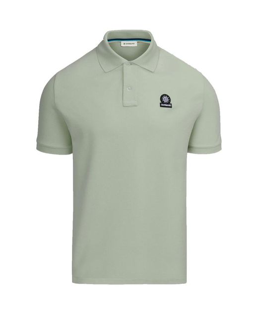 Sandbanks Green Badge Logo Polo Shirt Sage for men