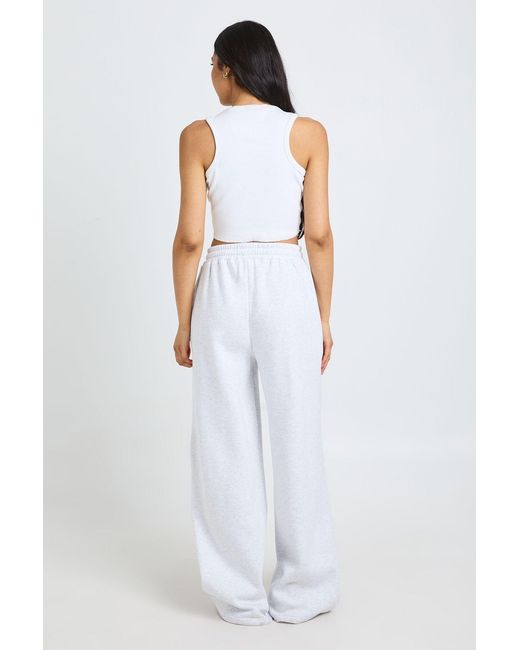 Boohoo White Tall Pintuck Detail Straight Leg Jogger