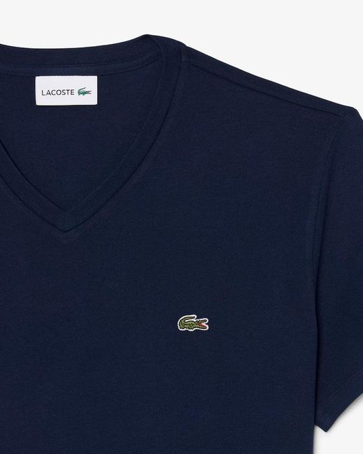 Lacoste Blue V Neck T-Shirt-Midnight for men