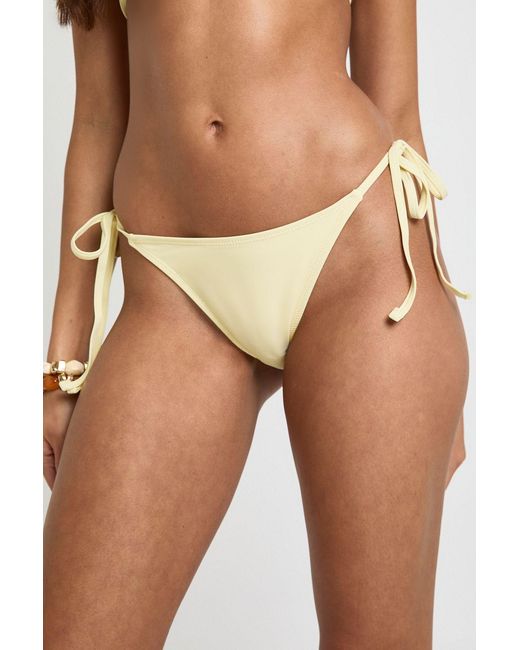 Boohoo Brown Essentials Tie Side Bikini Bottom