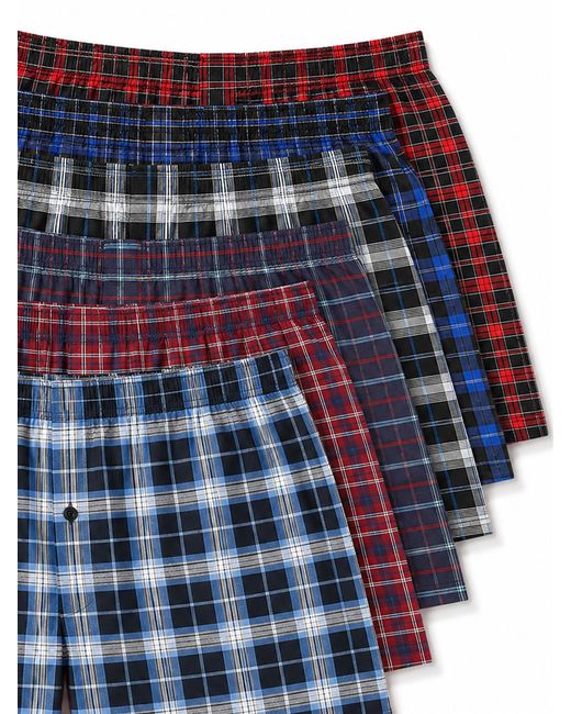 Kruze By Enzo Blue 6 Pack Woven Boxers Assorted for men