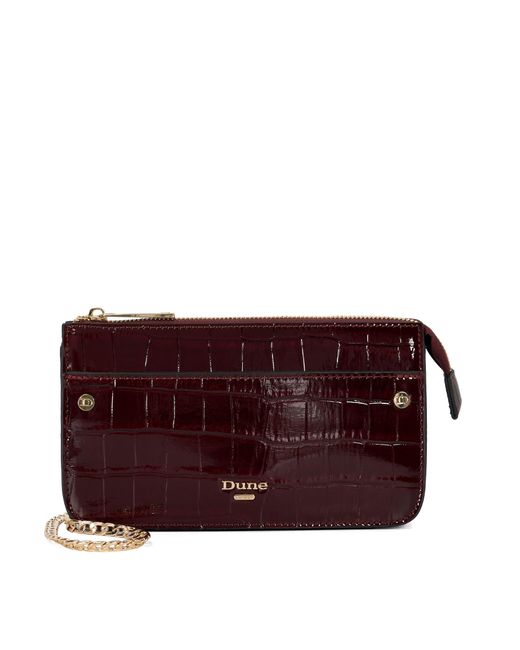 Dune Purple Leather Top-Handle Cross Body Bag