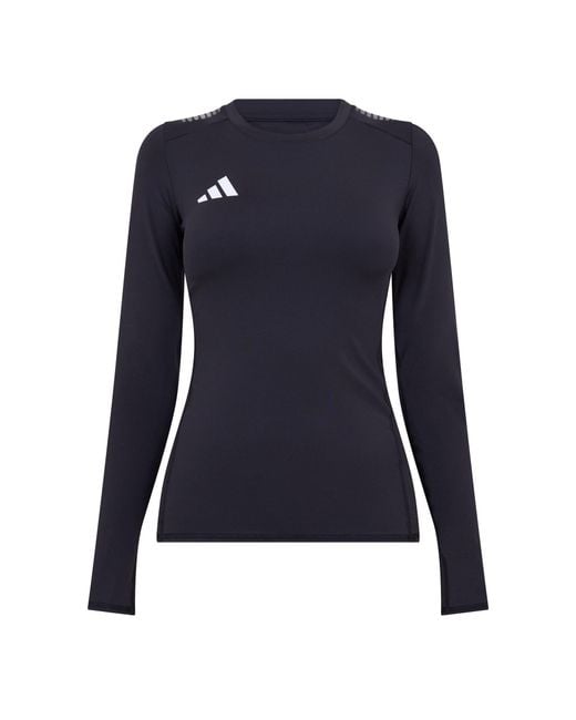 Adidas Blue Tf Contrast Long Sleeve T-Shirt