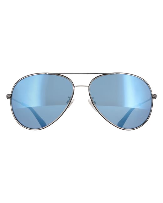 Police Blue Aviator Shiny Palladium With Semi-Shiny Mirror Spll11 Octane 8 for men