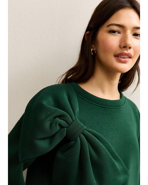 Gini London Green Bow Patch Oversized Jumper