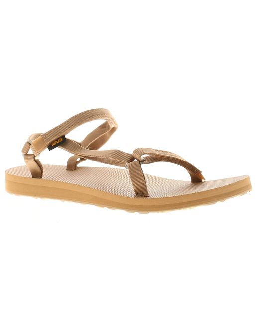 Teva Black Strappy Sandals Original Universal Slim Touch Fastening Tigers Eye