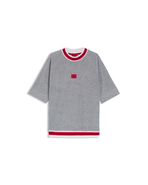 HUGO Gray Jaxon Short Sleeve Sweatshirt for men