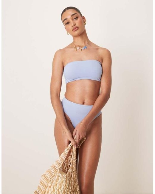 ASOS Blue Maya Mix And Match Sleek Bandeau Bikini Top