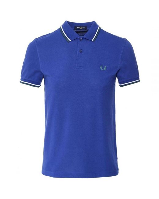 Fred Perry Blue Twin Tipped M3600 L33 Polo Shirt Cotton for men