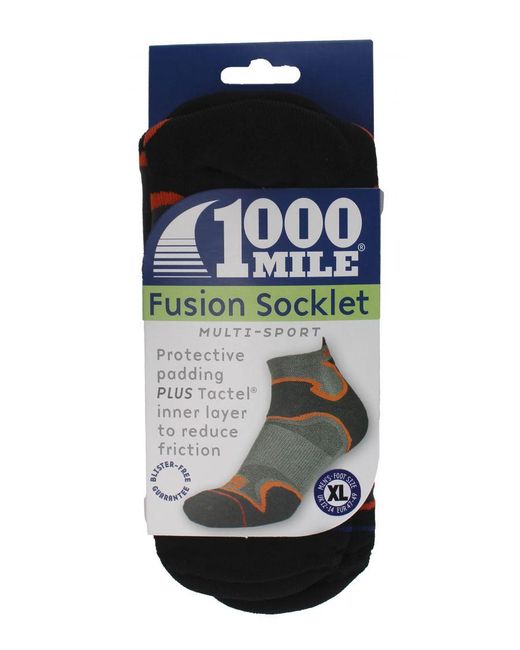 1000 Mile Socks Gray Double Layer Fusion Ankle Running Padded for men
