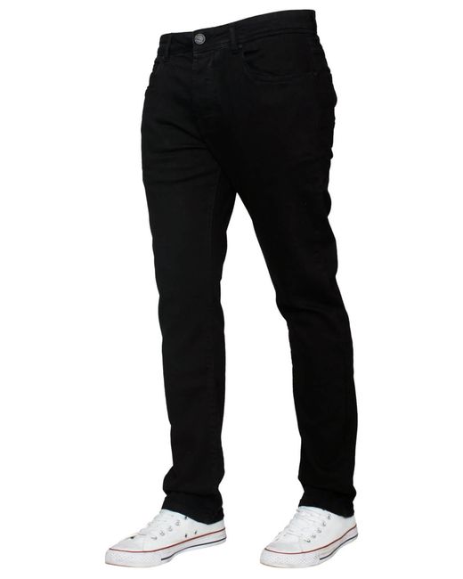 Enzo Black Slim Stretch Denim Jeans for men