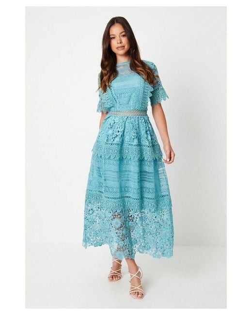 Coast Blue Lace Mix Midi Dress