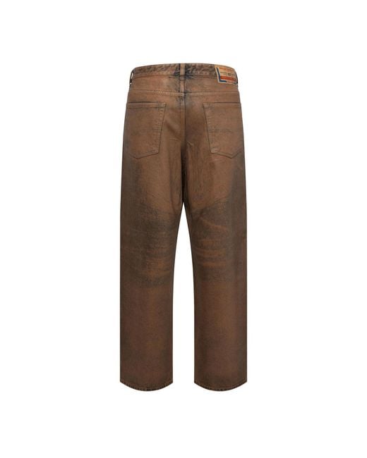 DIESEL Brown 2001 D Macro Wide Leg Jeans for men