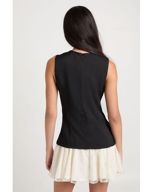Boohoo Black Lace Skirt Tailored Mini Dress