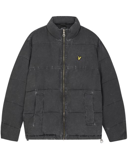 Lyle & Scott Gray Funnelled Puffer Padded Warm Jacket for men