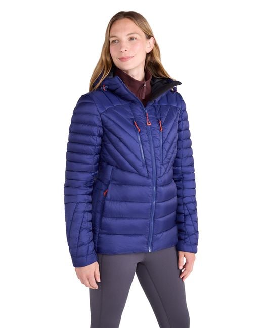 Mountain Warehouse Blue 'Sky' Padded Jacket With Chin Guard & Adjustable Hoodie Warm Coat Polyamide