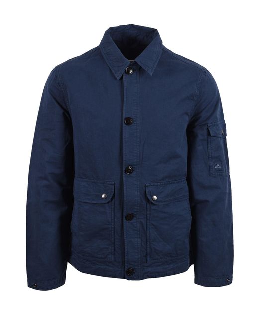 Paul Smith Blue Shirt Jacket Cotton for men