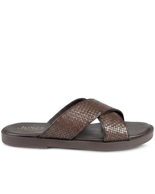 Jones Bootmaker Brown Westport Leather Mule Sliders for men
