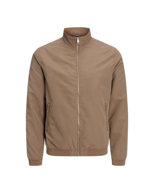 Jack & Jones Brown Bomber Jacket Light Weight for men