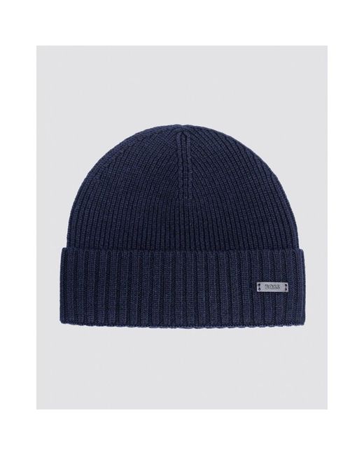 Boss Blue Fati-L Knit Wool Hat